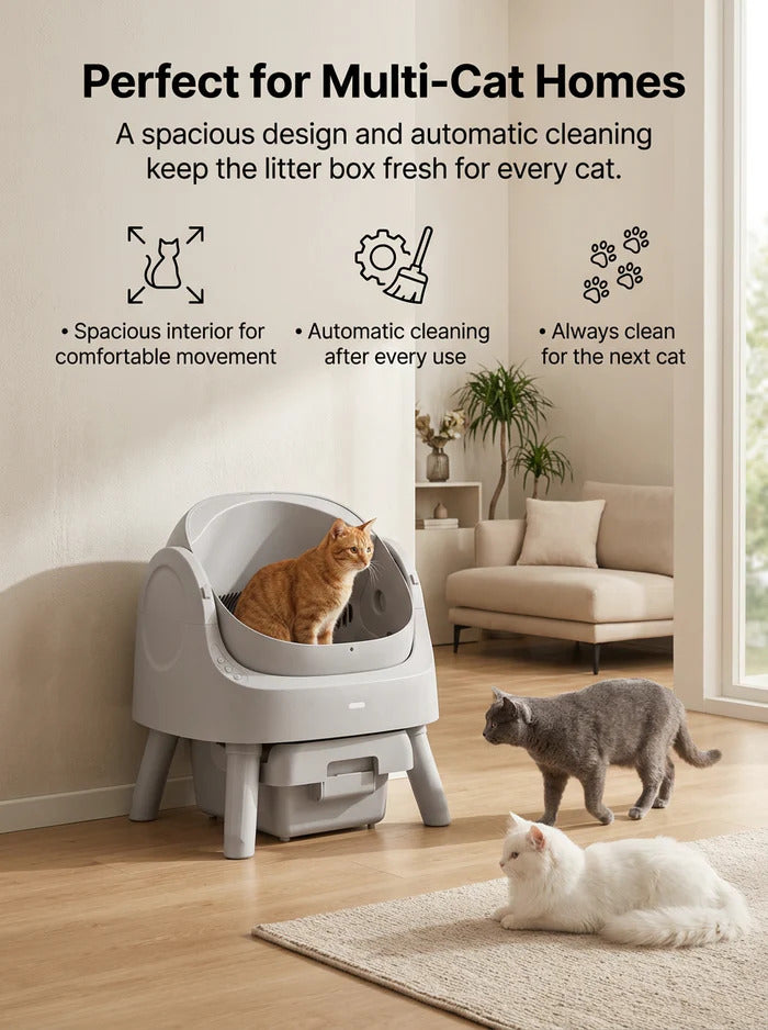 Smart Automatic Self-Cleaning Cat Litter Box